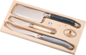 Sada 3 nožů na sýry z nerezové oceli v dřevěném balení Jean Dubost Atelier Jean Dubost