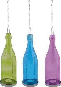 Sada 3 závěsných skleněných svícnů Esschert Design Bottle Esschert Design