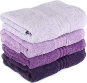 Sada 4 fialových bavlněných ručníků Rainbow