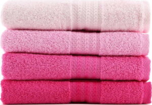 Sada 4 růžových bavlněných ručníků Rainbow