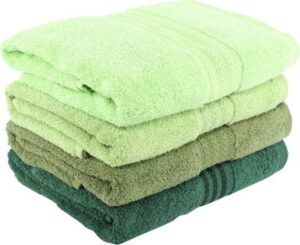 Sada 4 zelených bavlněných ručníků Rainbow