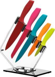 Sada 5 barevných nožů se stojanem Premier Housewares Soft Grip Premier Housewares