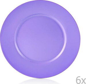 Sada 6 fialových porcelánových talířů Efrasia Noble Life