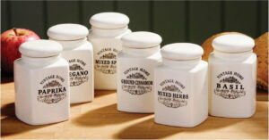 Sada 6 krémových dóz na bylinky Premier Housewares Vintage Home Premier Housewares