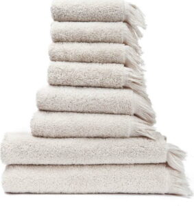 Sada 6 krémových ručníků a 2 osušek ze 100% bavlny Bonami Bonami