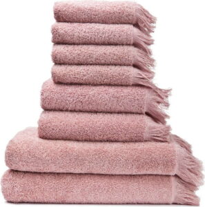 Sada 6 růžových ručníků a 2 osušek ze 100% bavlny Bonami Bonami