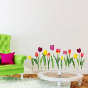 Sada samolepek na zeď Ambiance Colorful Tulips Ambiance