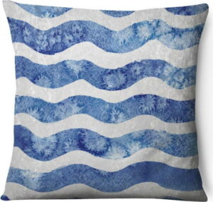 Sametový povlak na polštář Azul Waves Duro