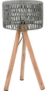 Šedá stolní lampa z mangového dřeva LABEL51 Stripe LABEL51