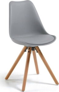 Šedá židle s bukovými nohami loomi.design Lumos loomi.design