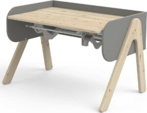 Šedo-hnědý psací stůl z borovicového dřeva s nastavitelnou výškou Flexa Woody Flexa