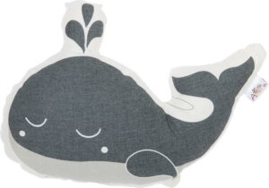 Šedý dětský polštářek s příměsí bavlny Apolena Pillow Toy Whale