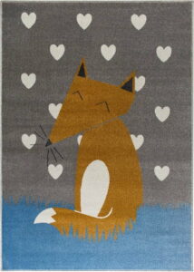 Šedý koberec s motivem lišky KICOTI Grey