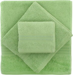 Set 2 zelených bavlněných ručníků a osušky ze 100% bavlny Rainbow Hobby