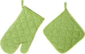 Set limetkově zelené chňapky a rukavice Unimasa Unimasa