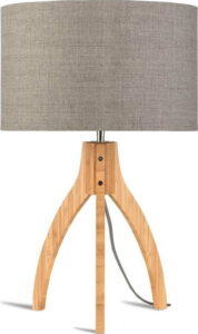 Stolní lampa s béžovým stínidlem a konstrukcí z bambusu Good&Mojo Annapurna Good&Mojo