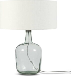 Stolní lampa s bílým stínidlem a konstrukcí z recyklovaného skla Good&Mojo Murano