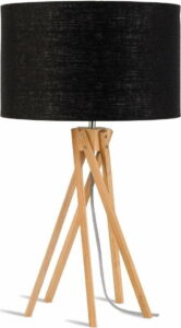 Stolní lampa s černým stínidlem a konstrukcí z bambusu Good&Mojo Kilimanjaro Good&Mojo