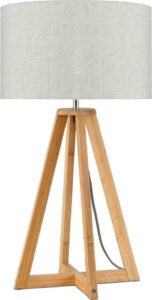 Stolní lampa se světle béžovým stínidlem a konstrukcí z bambusu Good&Mojo Everest Good&Mojo