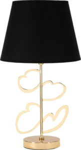 Stolní lampa v černo-zlaté barvě Mauro Ferretti Glam Heart