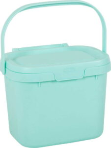 Světle modrý víceúčelový plastový kuchyňský kbelík s víkem Addis
