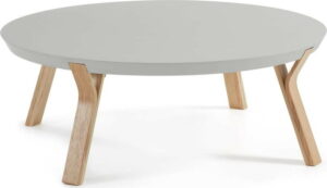 Světle šedý konferenční stolek s nohami z jasanového dřeva La Forma Solid