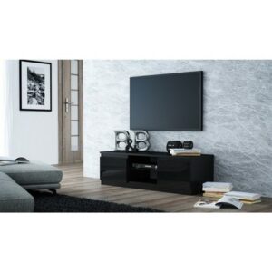 TV stolek LCD glass 120 cm černá lesklá TOP Nábytek