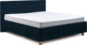 Tmavě modrá dvoulůžková postel s úložným prostorem ProSpánek Grace