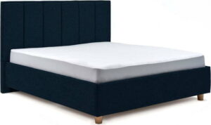 Tmavě modrá dvoulůžková postel s úložným prostorem ProSpánek Wega