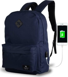 Tmavě modrý batoh s USB portem My Valice SPECTA Smart Bag Myvalice