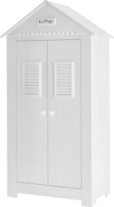Vysoká bílá dvoudveřová šatní skříň Pinio Marseille Pinio