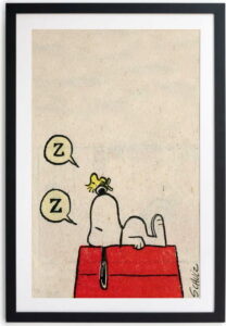 Zarámovaný plakát Really Nice Things Snoopy Sleeps