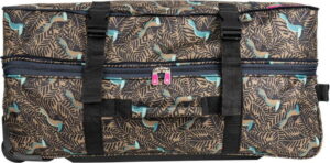 Zelená cestovní taška na kolečkách Lulucastagnette Jungle