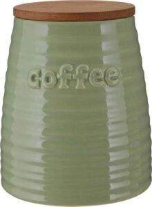Zelená dóza na kávu s bambusovým víkem Premier Housewares Winnie