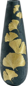 Zelená váza s motivy zlatých listů Kare Design
