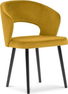 Žlutá jídelní židle se sametovým potahem Windsor & Co Sofas Elpis Windsor & Co Sofas
