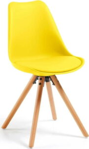 Žlutá židle s bukovými nohami loomi.design Lumos loomi.design