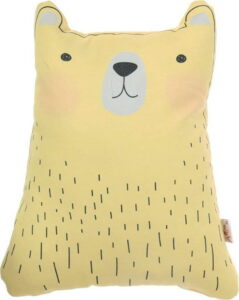 Žlutý dětský polštářek s příměsí bavlny Apolena Pillow Toy Bear Cute