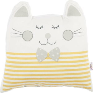 Žlutý dětský polštářek s příměsí bavlny Apolena Pillow Toy Big Cat