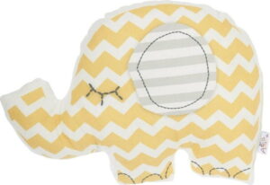 Žlutý dětský polštářek s příměsí bavlny Apolena Pillow Toy Elephant