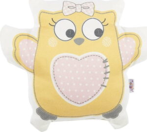 Žlutý dětský polštářek s příměsí bavlny Apolena Pillow Toy Owl