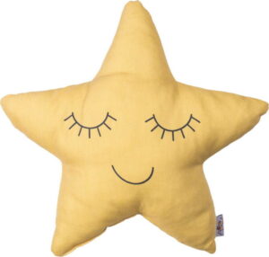 Žlutý dětský polštářek s příměsí bavlny Apolena Pillow Toy Star