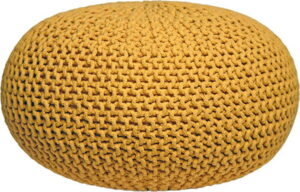 Žlutý pletený puf LABEL51 Knitted XL