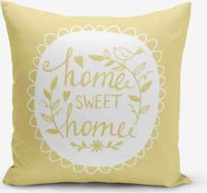 Žlutý povlak na polštář Minimalist Cushion Covers Home Sweet Home