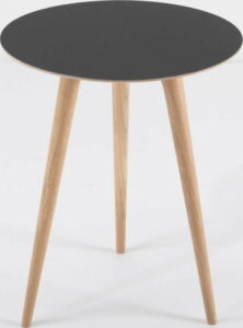 Příruční stolek z dubového dřeva s černou deskou Gazzda Arp