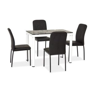 Jídelní stůl Damar 100x60 cm černá deska/bílé nohy SIGNAL