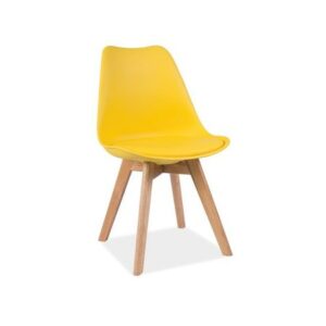 Jídelní židle KRIS dub/žlutá SIGNAL