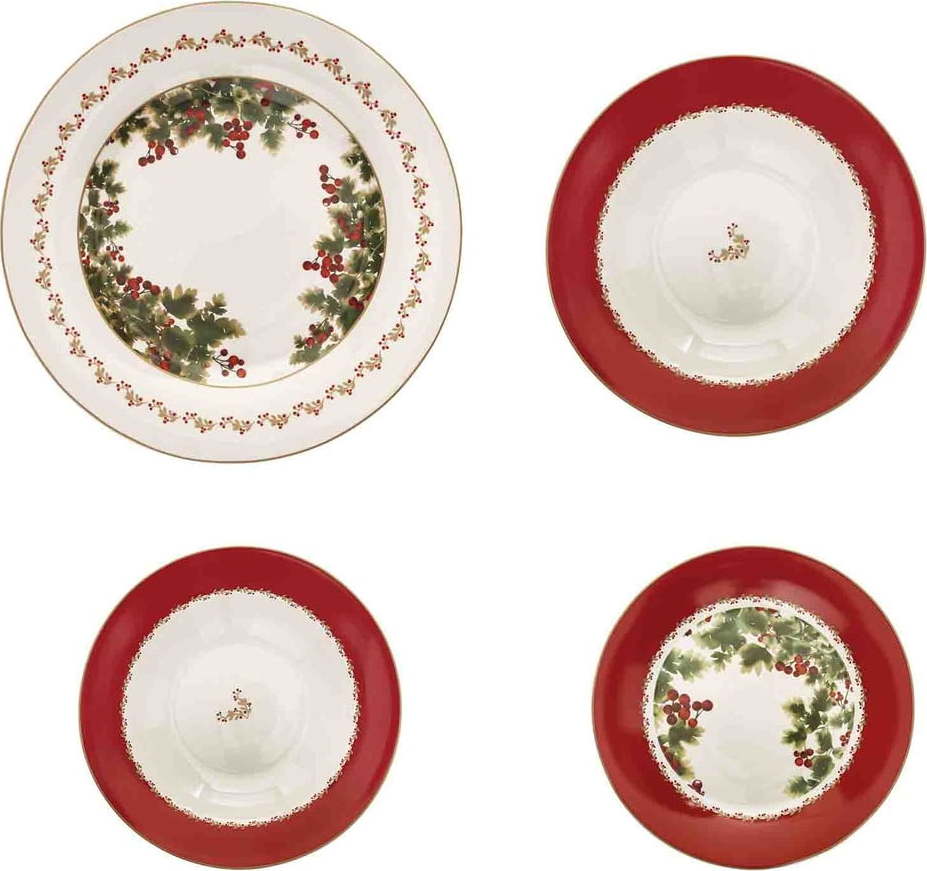 18dílná porcelánová sada nádobí s vánočním motivem Brandani Le Bacche Brandani
