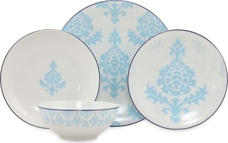 24dílná sada bílo-modrého porcelánového nádobí Kütahya Porselen Ornaments Kütahya Porselen