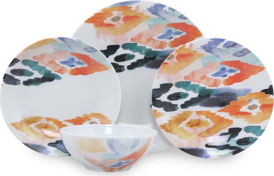 24dílná sada porcelánového nádobí Kütahya Porselen Colorful Streaks Kütahya Porselen
